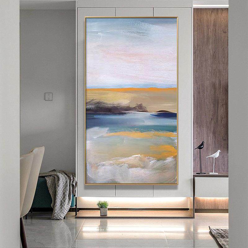 现代简约手绘风景手绘油画大芬油画村沙漠风景客厅卧室装饰画可定