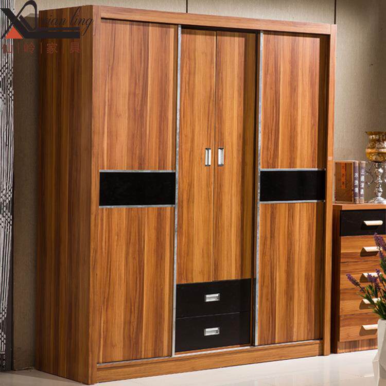 简约现代板式衣柜 容量大组合衣橱四门木质整体衣柜成品现货直供