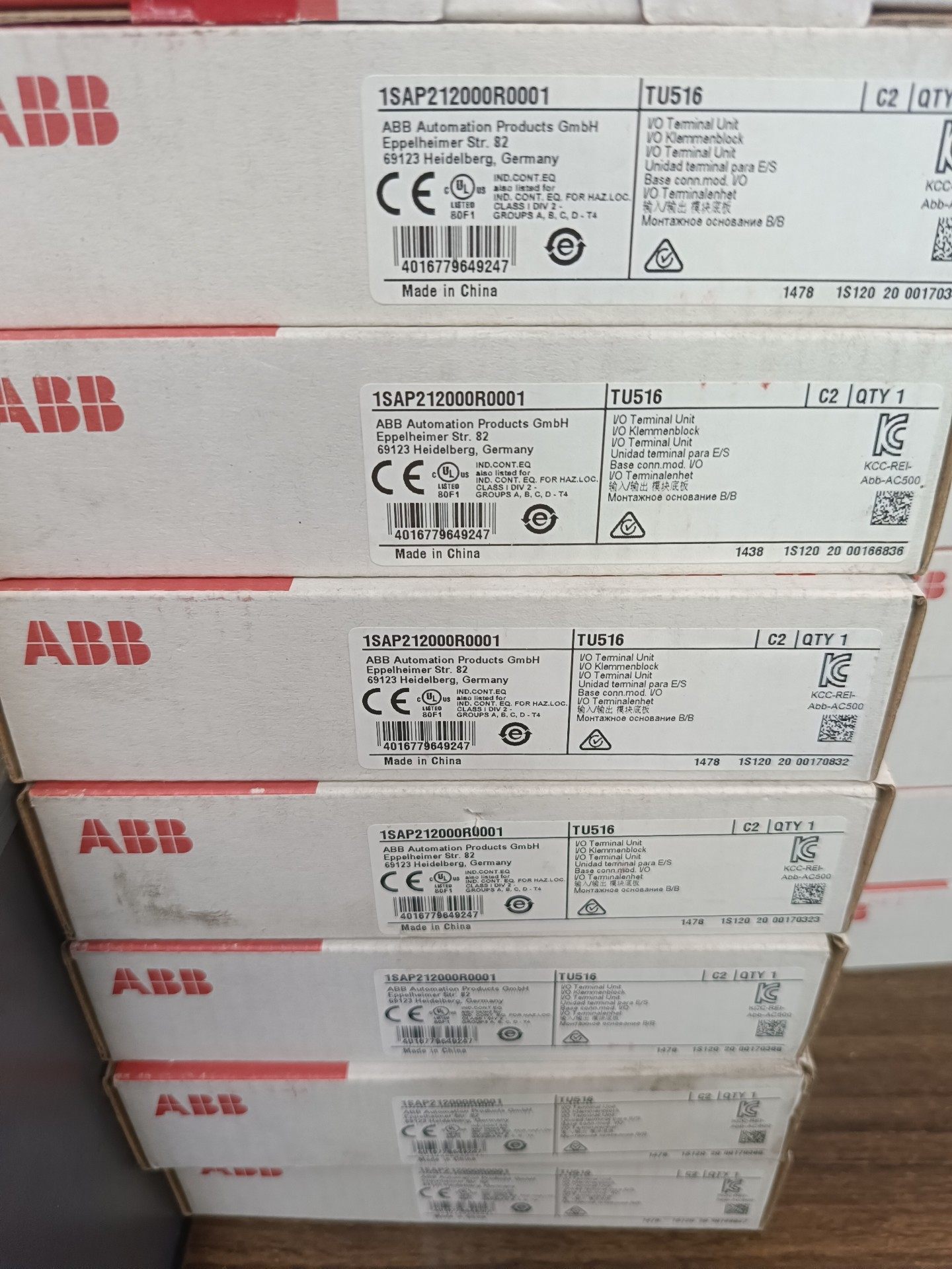 ABB I/O终端单元TU516，型号1SAP212000R