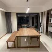 北欧实木餐桌现代简约长方形餐台莫比家用恩白蜡木大书桌原木长桌