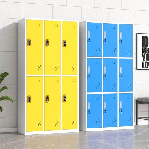 彩色更衣柜铁皮柜多门员工衣柜带锁储物柜存包柜健身房浴室换衣柜