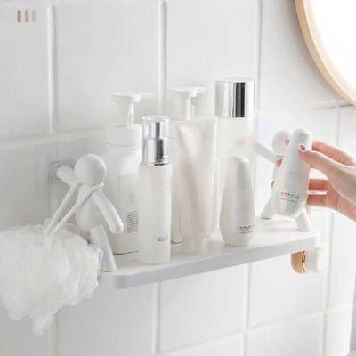 1 Pc Little White Man No Punching Bathroom Storage Rack,
