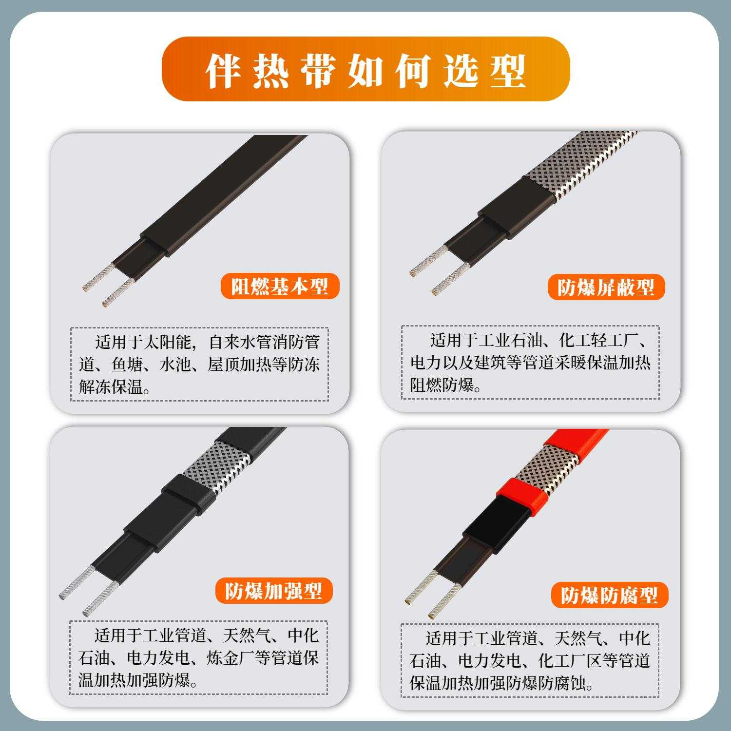 自限温电伴热带管道防冻保温自控温伴热带阻燃防爆电热带伴热电缆