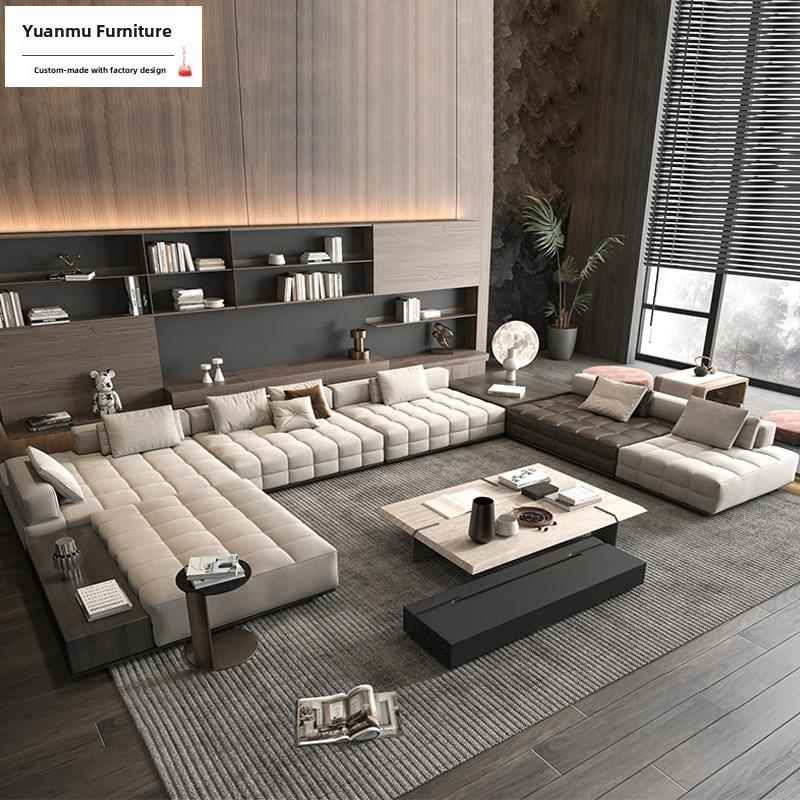 意式极简休息区酒店大堂接待样板间模块售楼处沙发直排双三人卡座