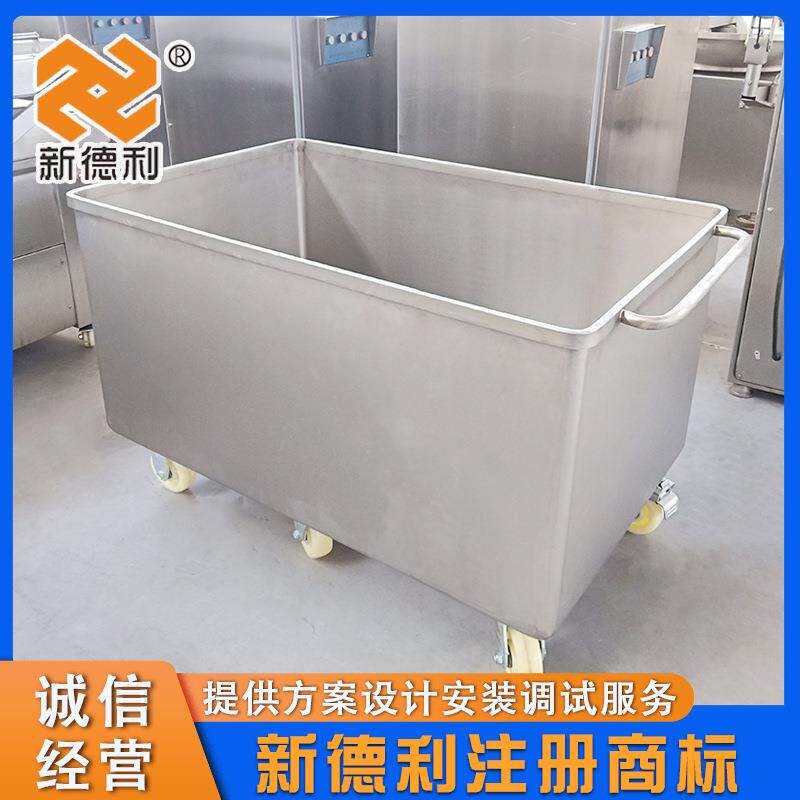 食品厂肉制品移动手推车不锈钢大容量物料周转车不锈钢商用大料车