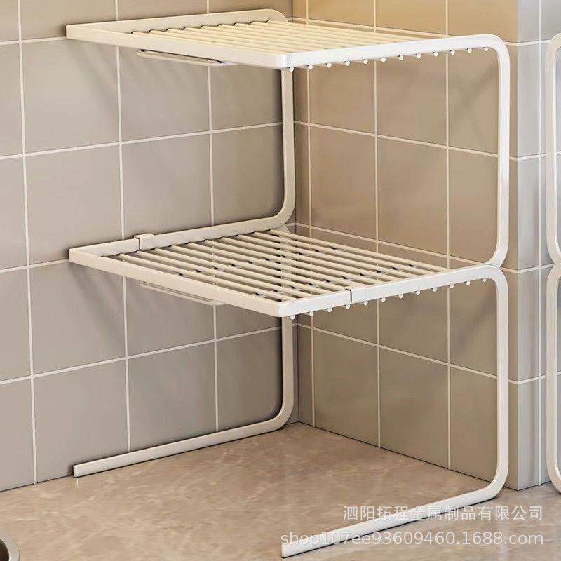 厨房桌面分层架台面置物架锅架神器橱柜锅具柜子收纳多层隔板断格