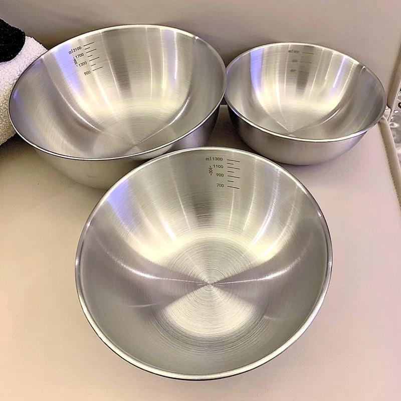不锈钢盆食品级家用洗菜打蛋和面盆饭碗特厚厨房凉拌菜沙拉碗腌肉