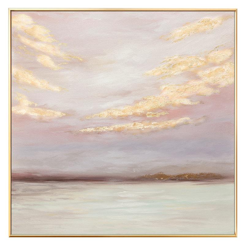 纯手绘油画晨曦初露客厅挂画玄关装饰画餐厅抽象画现代轻奢纯手工