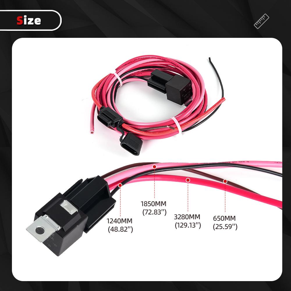 跨境电动燃油泵线束继电器套件 12V40A防水继电器开关套件P/N3024