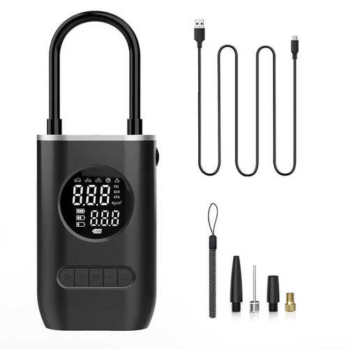 气泵迷你轮胎气泵打气筒电动车载充电无线自行充手持数显便携式