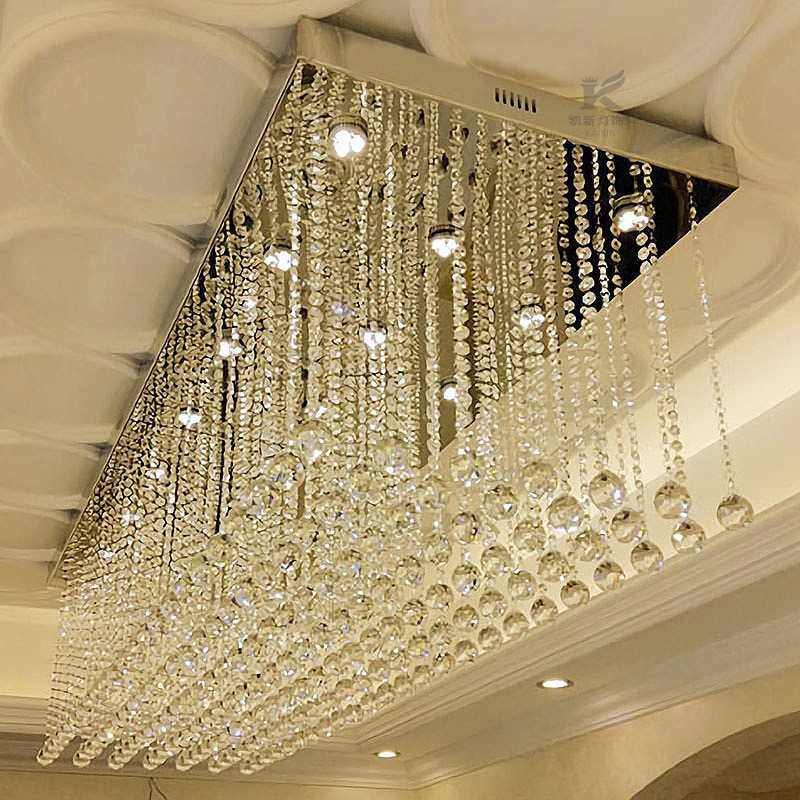 灯具长方形餐厅吸水晶灯所售楼部珠宝店形前台工程酒店顶宴会厅会