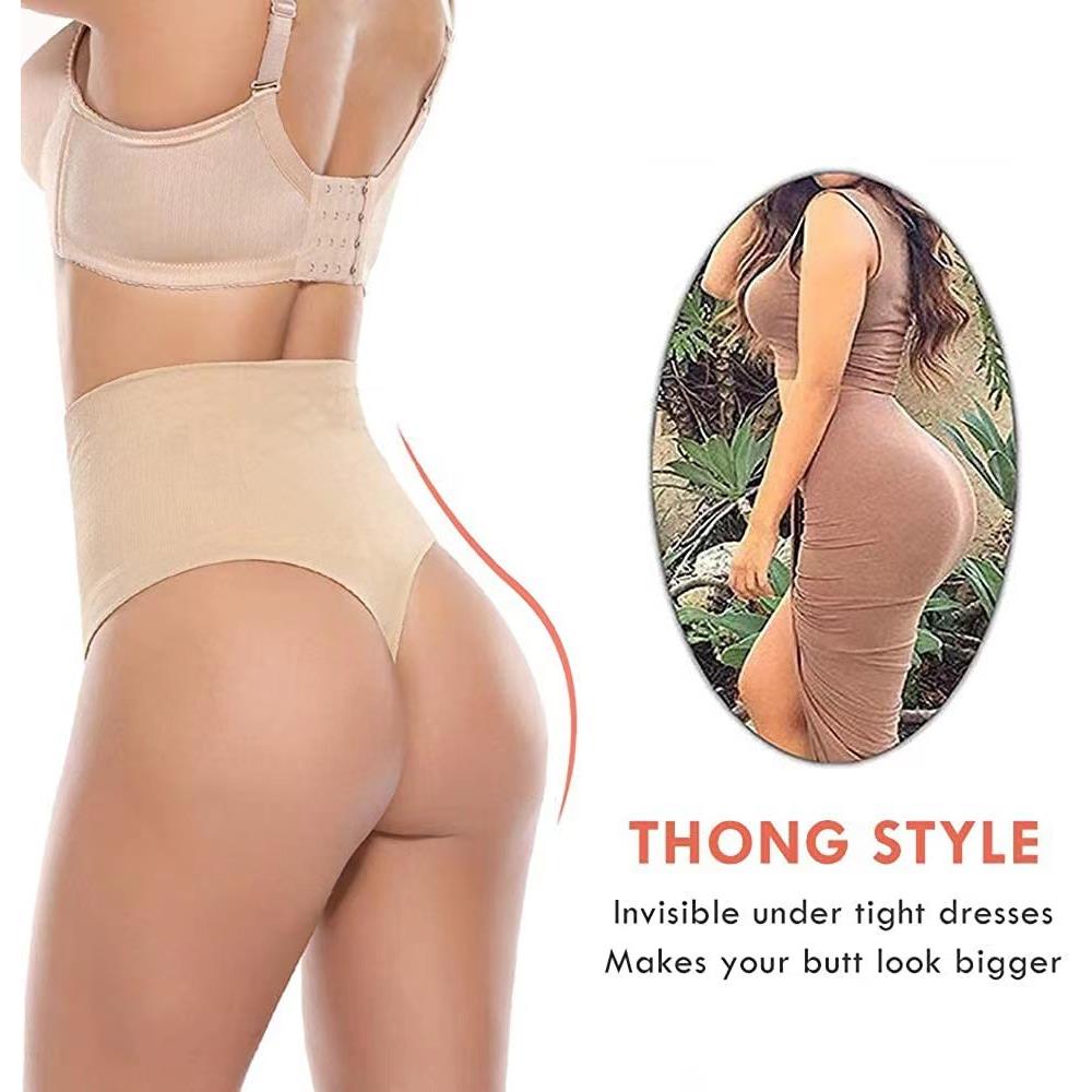 seamless mid-waist high-waisted tummy-controlling pants