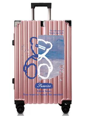 新款李箱女is网红新款学生密码箱子拉杆箱男行0寸大容n量结实耐2