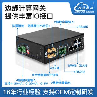 2DIN2DO串口RS232智慧水务水利灌溉河坝压力水位工业路由钡铼R40A