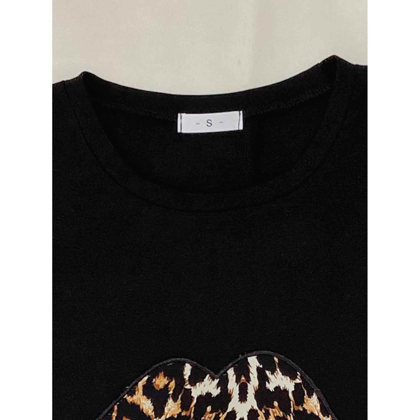 Leopard print pajamas women's short-sleeved home wear suit