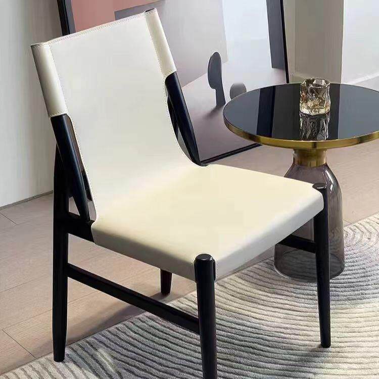 意式马皮餐椅家用铁艺简约红ZSY02椅子样网板间酒餐厅餐桌店椅 鞍