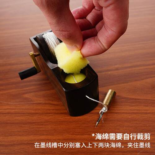 墨斗木工工地放线水弹线神线器工具大全画线划线整木黑檀