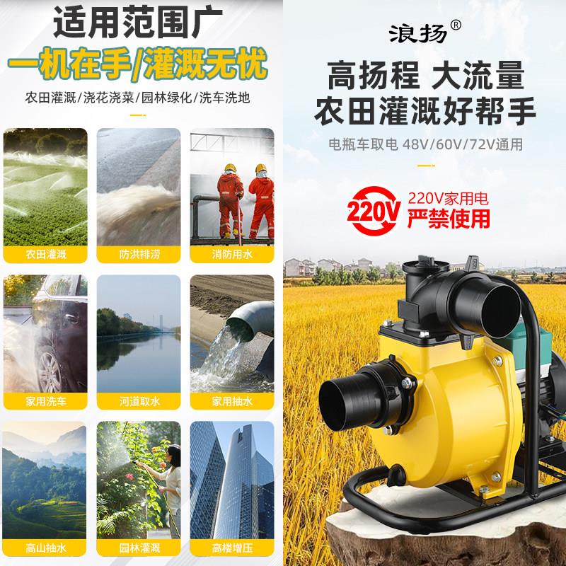 灌永磁变农无刷自吸频无刷直流自吸泵48v6v72V电瓶车0专用抽水泵