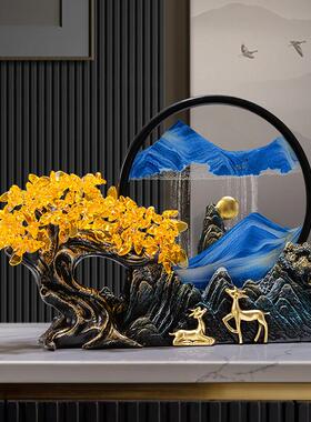 发财树流 品沙画画摆件家居TT5390客厅玄关装饰办公室乔迁新居礼