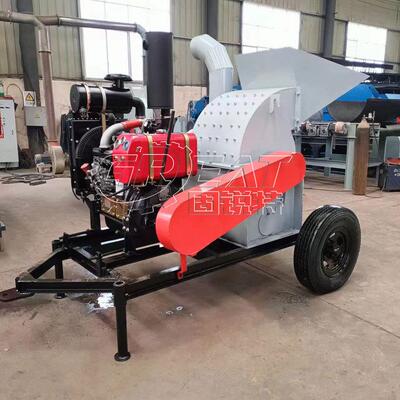 移动式木材粉碎机柴油动力板边粉碎机木材边角料打渣机