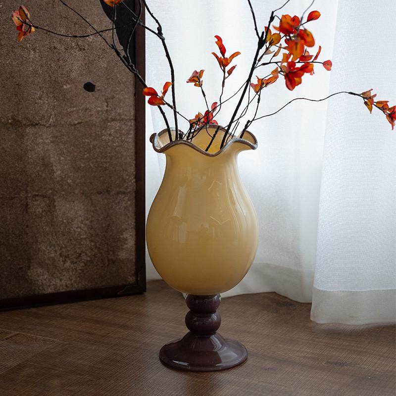 法式中古风灯花瓶摆件 桌面装饰高品质客厅斗柜玻璃花器批发,家居饰品,花瓶,淘宝优惠券,粉丝福利购,淘宝优惠卷