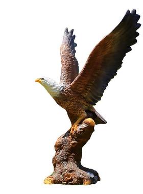 仿真猫头鹰老鹰鸟类摆件玻璃钢动物雕塑花园庭院户外园林景观装饰