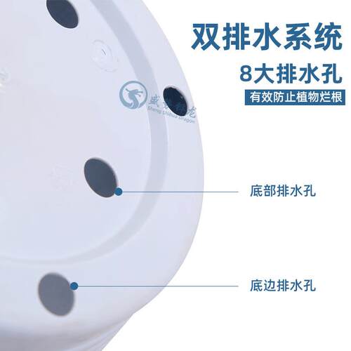 仿陶瓷盆牡丹印花大号落地盆栽彩花福字盆种植发财树圆形塑料花盆