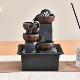 飾辦公室工余間 水流GLU擺件輪小型噴泉風客廳水桌面水循環家居裝