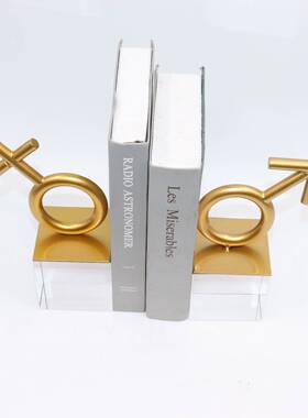 欧式水晶符号书档摆件客厅样板房办公室书房桌面家居玄关书靠装饰