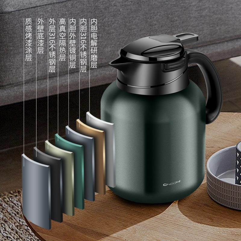 16锈钢大容量泡温显按压式保温水壶不老白茶闷3茶壶便携ZOD闷暖水
