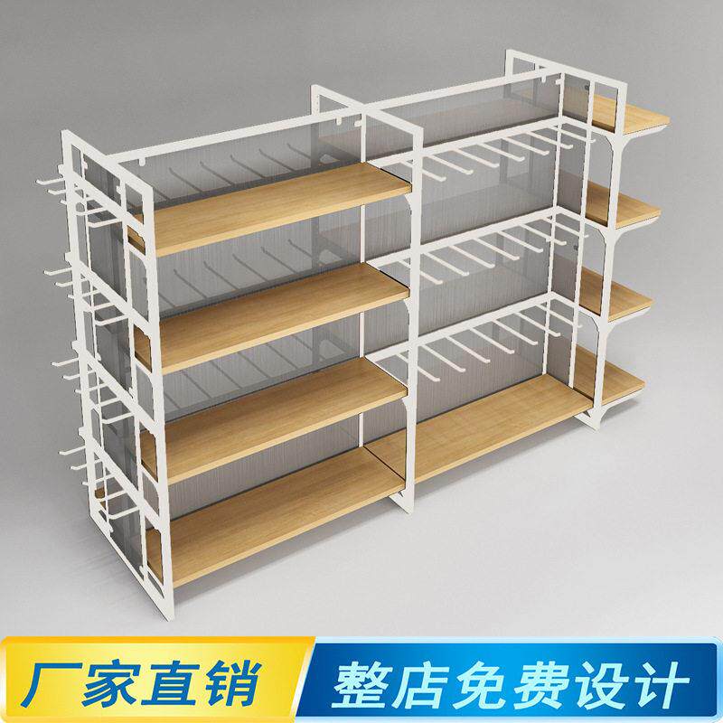 文具货架饰品展示架双面钢木超市货柜展示柜