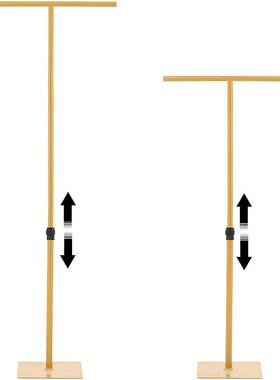 新款婚庆道具铁艺架子T字支架布幔线帘架伸缩杆婚礼迎宾背景展架