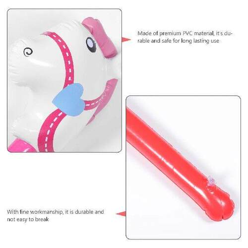 4 Pcs Balloon Horse Inflatable Stick Kids Toy Horses for