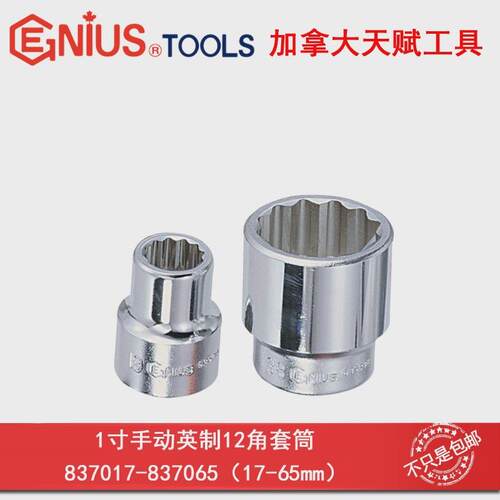 GENIUS天赋进口工具1寸25mm手动公制12角十二角套筒17-95mm