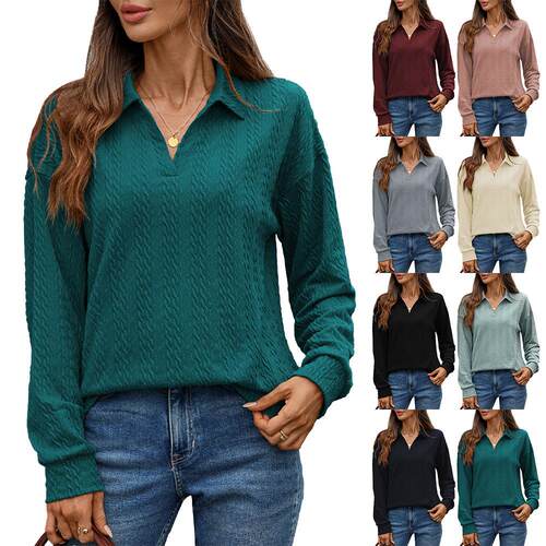 Hooded sweatshirt with collar and long sleeved top for