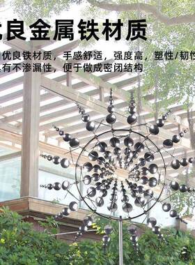 金属旋转风车创意风车家居花园庭院铁艺地插装饰工艺品摆饰