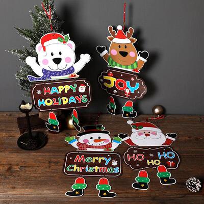 Christmas paper leg pendant door hanging圣诞装饰门挂