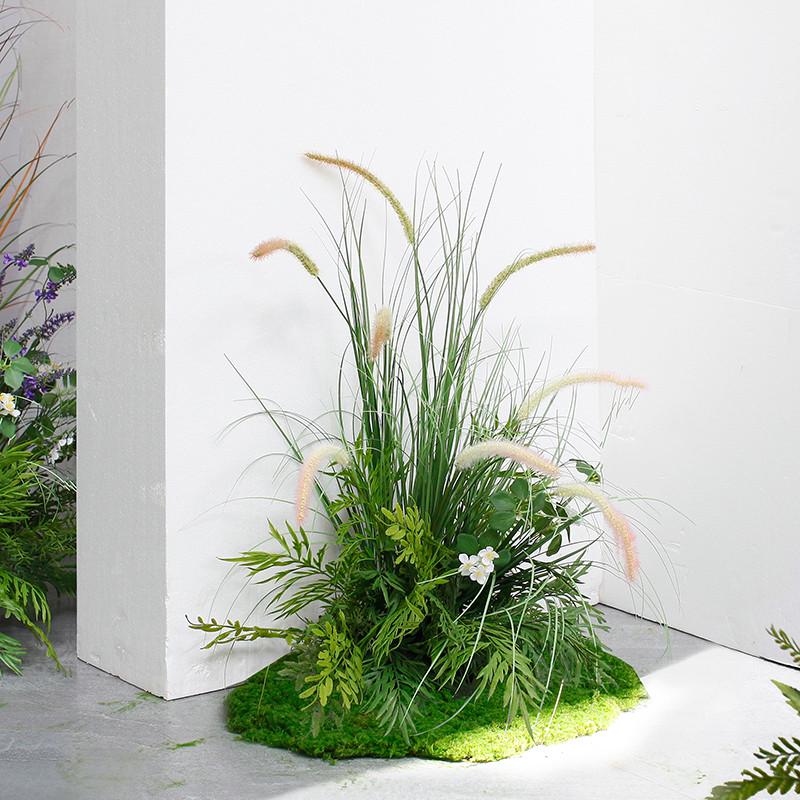 仿真植物猫尾巴草丛芦苇造景展厅布置假绿植装饰餐厅酒店橱窗插花