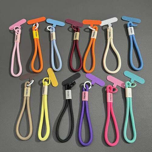 Minimalist wrist strap for mobile phones, suitable for both