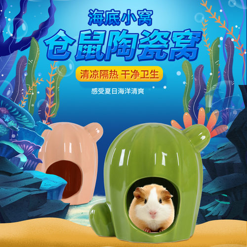 金丝熊小房子仓鼠仓鼠贝壳瓷窝窝