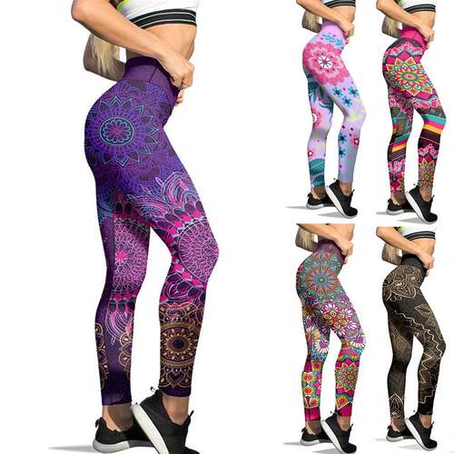 12-Pack Random color One Size Floral Leggings Mixed Colors