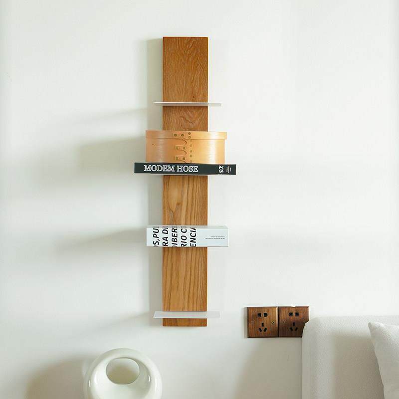 实墙木金属多层壁挂书架置物584651架客厅列展示架书房收纳架陈面