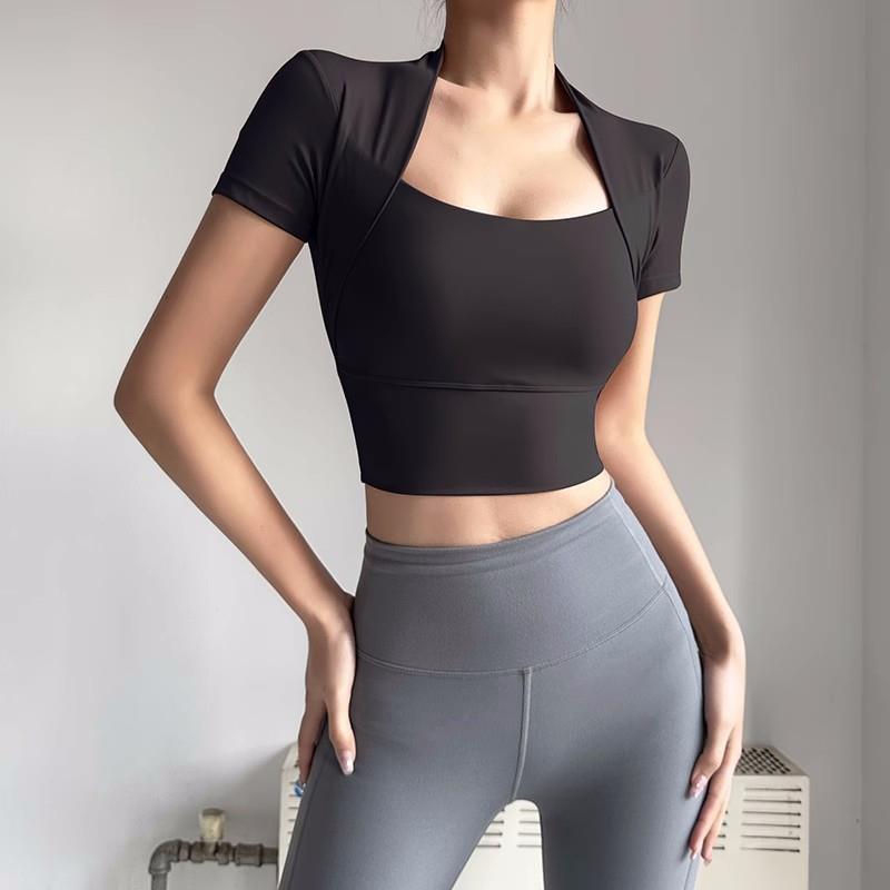 Clothes Training Fitness Pads Chest with Tops Pilates Dry