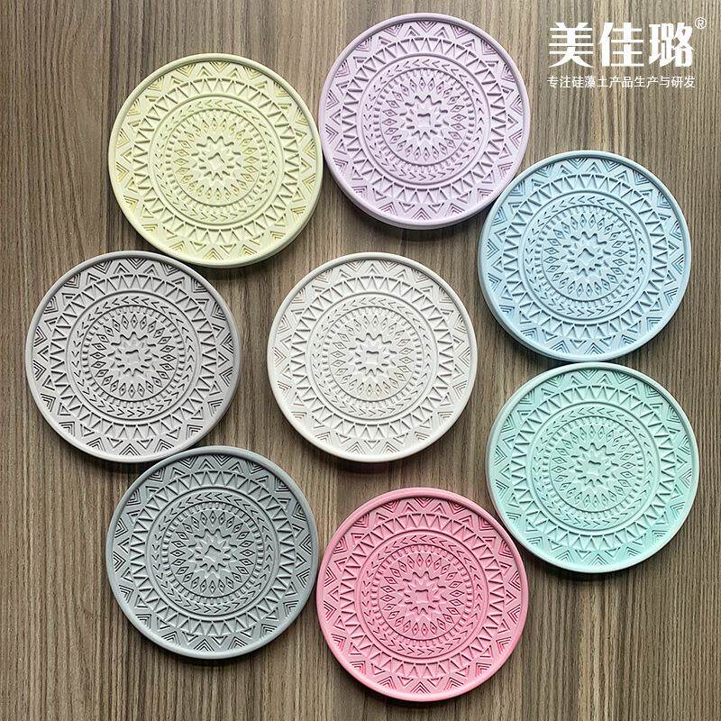 出口日本硅藻土杯垫隔热垫防潮创意礼品皂垫硅藻泥吸水茶杯垫