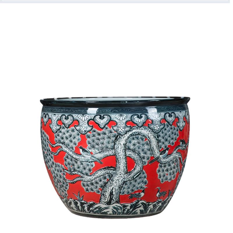 高档景德镇陶瓷鱼莲盆荷花缸碗院莲缸锦鲤缸睡乌龟缸缸大水缸盆庭