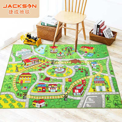 捷童房图儿城市交通垫桌儿童地毯马路学习成垫地游戏批发车道地毯