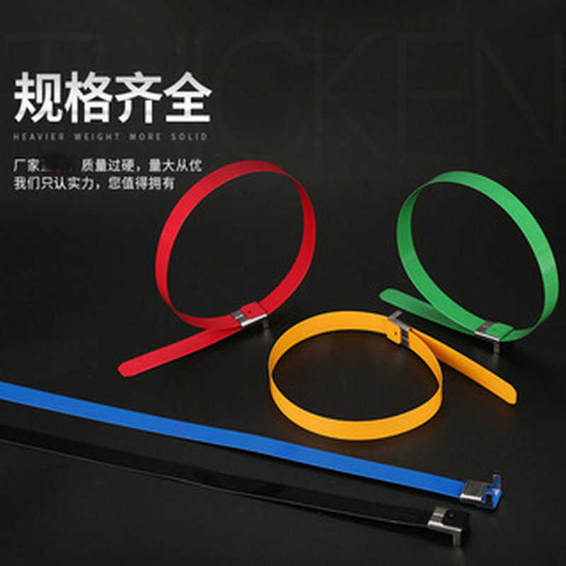 L型彩色喷塑不锈钢扎带耐高温扎带船舶不锈钢扎带厂家供应