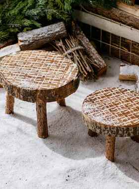 矮谋生木小实凳复古肉怀旧阳台置物花架支JBW撑底托多花盆托架板