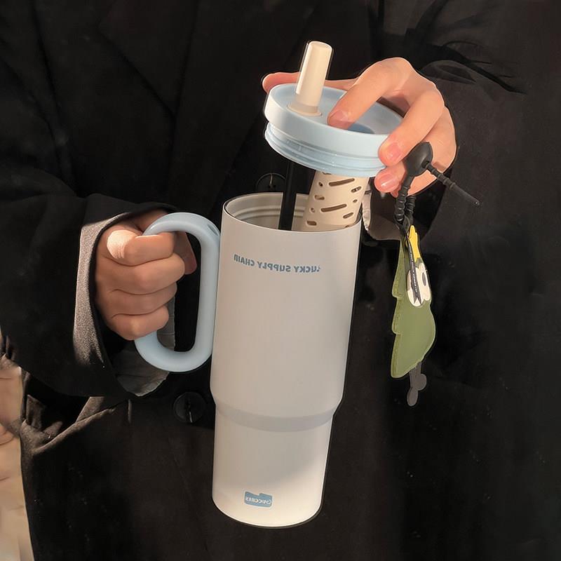 简约保温杯2025新款女生高颜值茶水分离泡茶水杯大容量便携冰霸杯