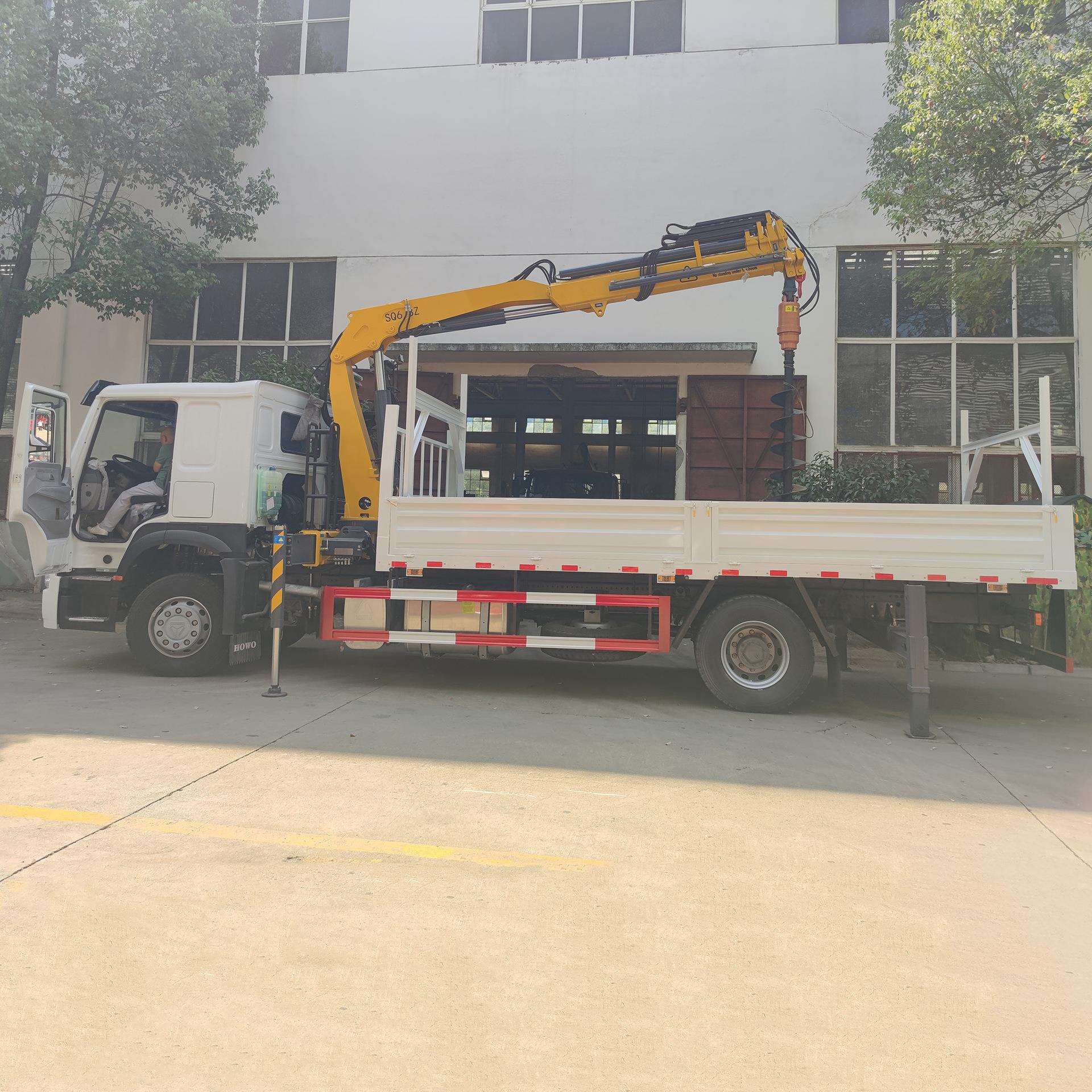 源头工厂6.3吨多功能起重机旋挖钻孔杆抓具吊工地挖土抓斗随车吊